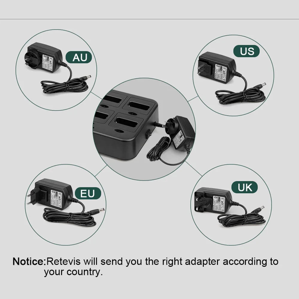 Retevis RTC22 Six-Way Charger for RT622 RT22 RB619 RB19 Two Way Radio Walkie Talkie 6 Way Charger For Hotel Restaurant Cafe RT22