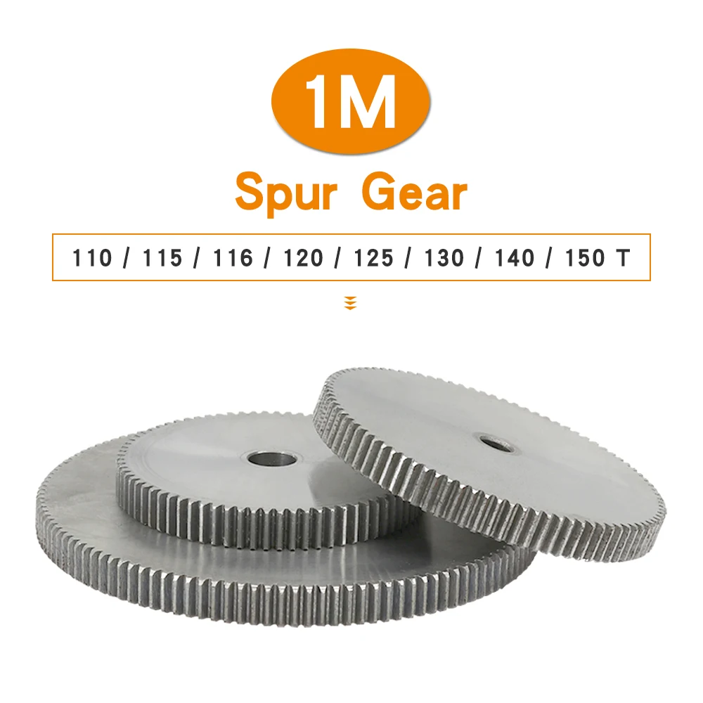 Cylindrical Gear 1M-110/115/116/120/125/130/140/150T SC45# Carbon Steel Soft Teeth Surface Gear Wheel For Transmission Parts