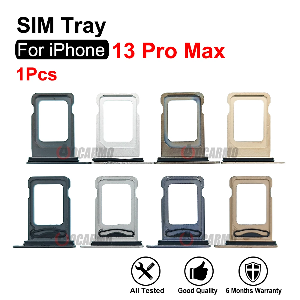 Bandeja de tarjeta SIM simple y Dual para iPhone 13 Pro Max, ranura con anillo de goma impermeable, piezas de repuesto