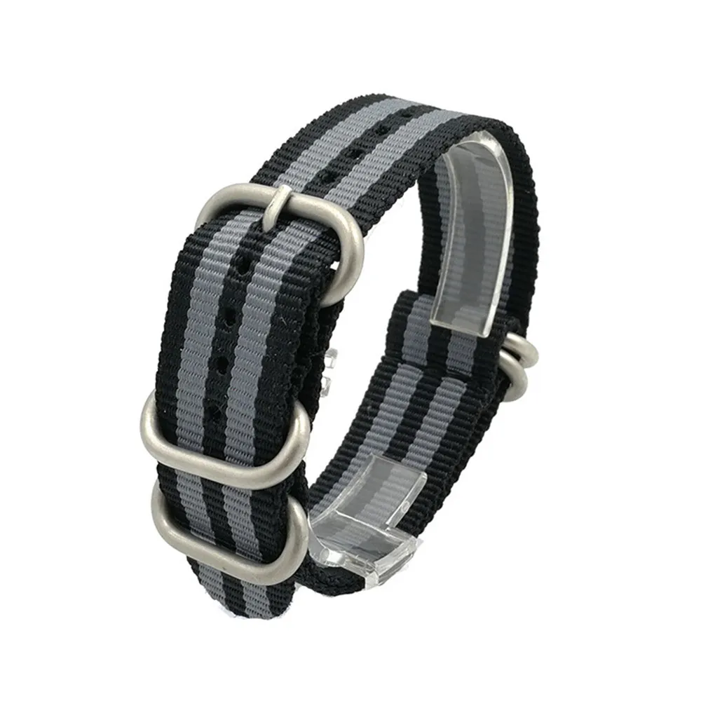 Nylon Nato Watch Strap WatchBand Stainless Steel 5 Rings Buckle Woven Fabric Watchband Belt 18mm 20mm 22mm 24mm