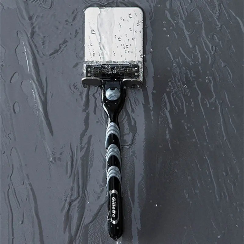 Punch Free Razor Holder Storage Hook Wall Men Shaving Shaver Shelf Bathroom Razor Rack Wall Bathroom Accessories