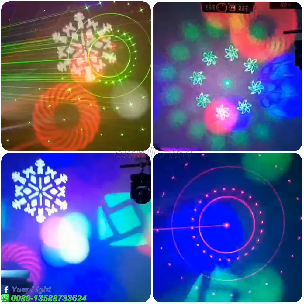 Newest Mini LED 8X3W RGBW 4IN1 Patterns Effect Light Stage Laser Pattern Projector Stage Beam Light For Disco Party Wedding