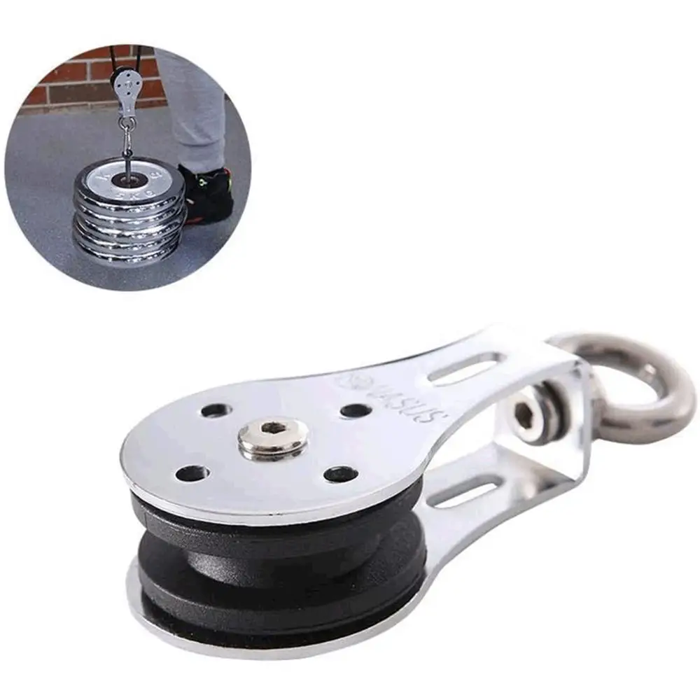 Bearing Lifting Pulley, Silent Stainless Steel Heavy Duty Pulley, Max Loading 300kg, for High Pull Down Chest Fly Straps