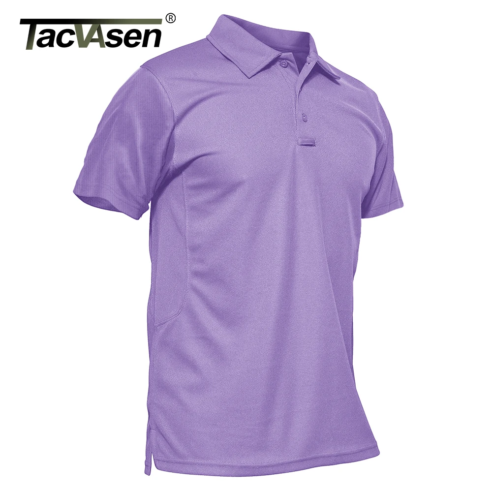 Tacvasen-camisa polo de manga curta para homens, roupas de secagem rápida, equipe do exército, cor verde, moda verão