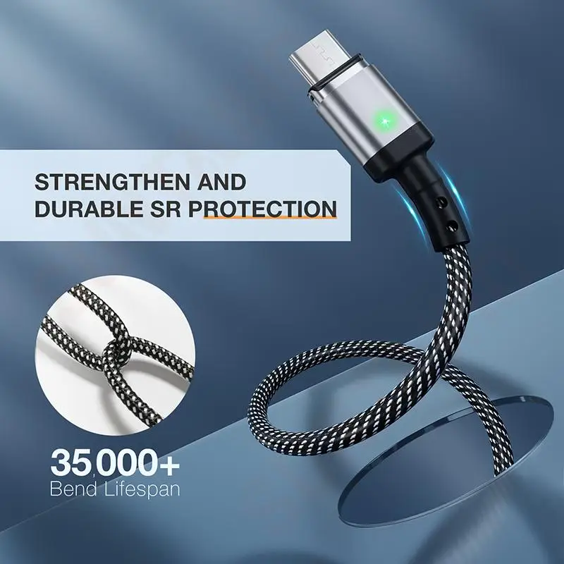 Suntaiho 마이크로 USB C 타입 마그네틱 케이블, 고속 충전 코드, 아이폰 샤오미 삼성 자석 데이터 충전기, 3M, 3A