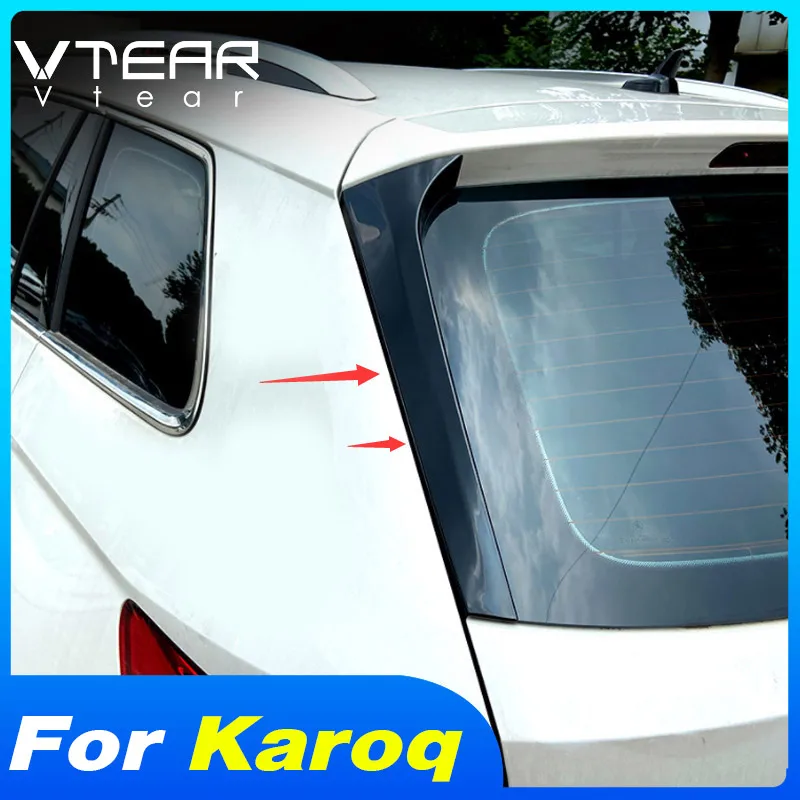 Vtear Car Spoilers Wing Cover Glossy Black Rear Window Side Spoiler Exterior Decoration Parts Accessories For Skoda Karoq 2023