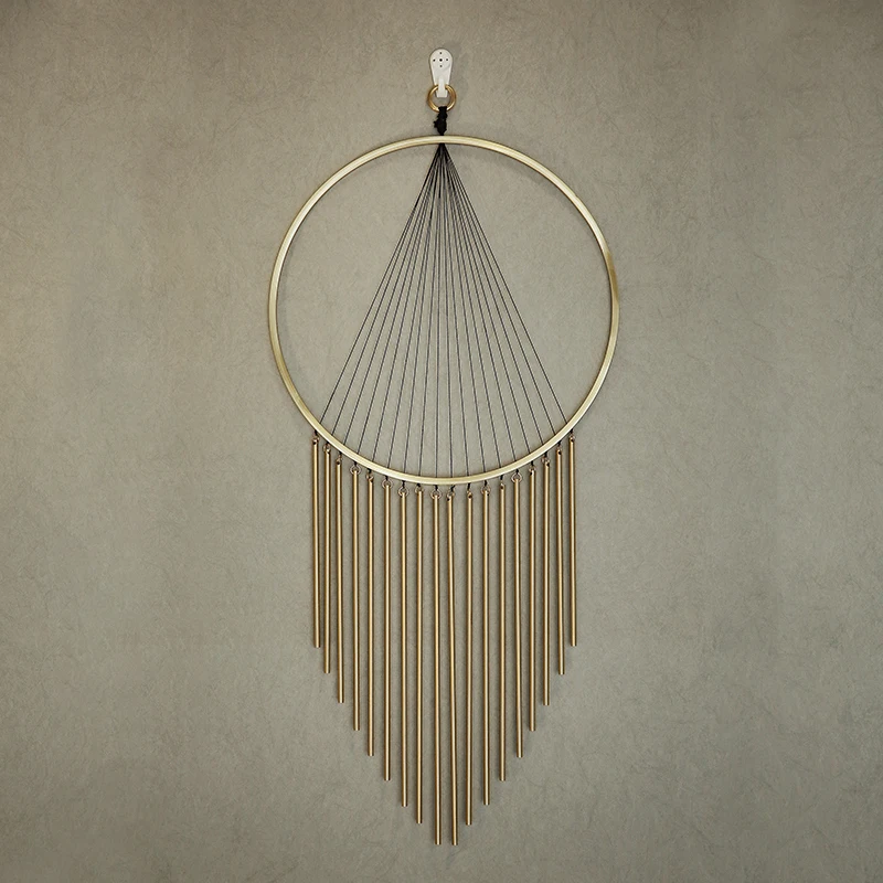 Nordic Simple Brass Wall Decoration Entry Luxury Home TV Background Wall Entrance Decor Pendant Copper Tassel Metal Decorations