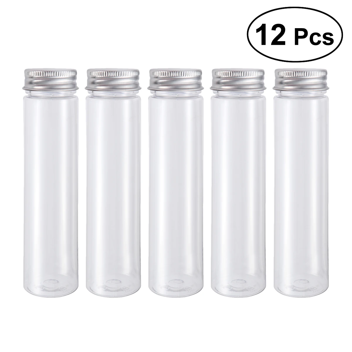 12 PCS Flat-Bottomed Plastic Clear Kits With Screw Caps Candy Travel Lotion Containers 110ml