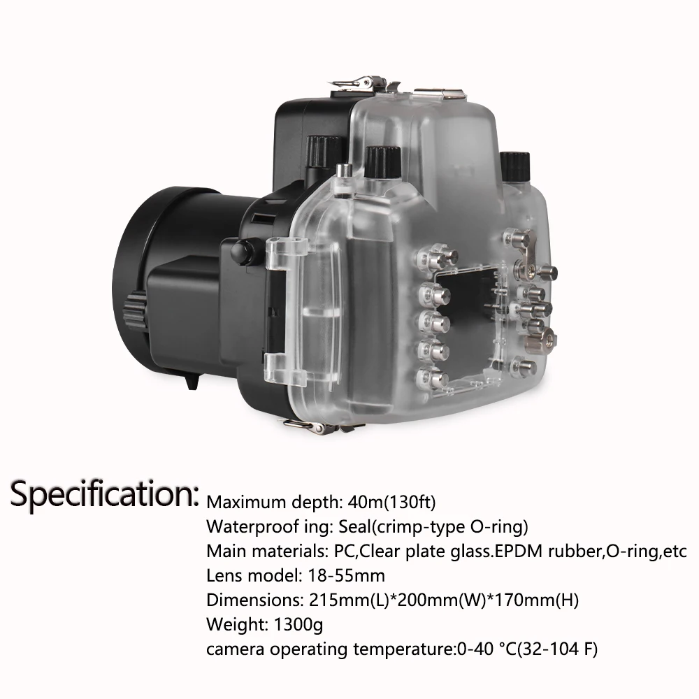 130 stóp/40m wodoodporne pudełko obudowa podwodna kamera futerał dla nurków dla Nikon D7000 D7100 torba na aparat DSLR skrzynki pokrywa
