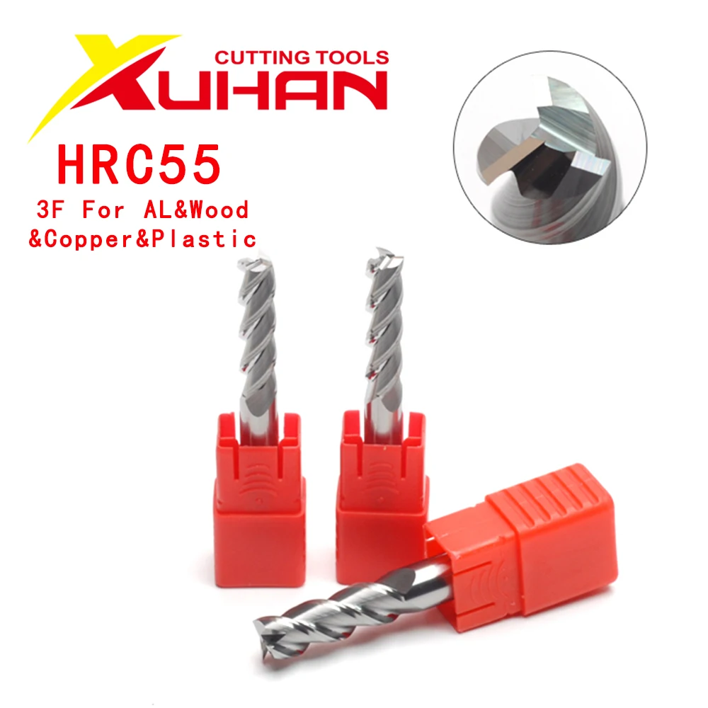 Phay Cnc Cắt Dụng Cụ Làm Rau Cau 3 Sáo Carbide Cấp Cối Xay Nhôm Đồng Gỗ Dụng Cụ Cắt Thép Vonfram Dao Phay