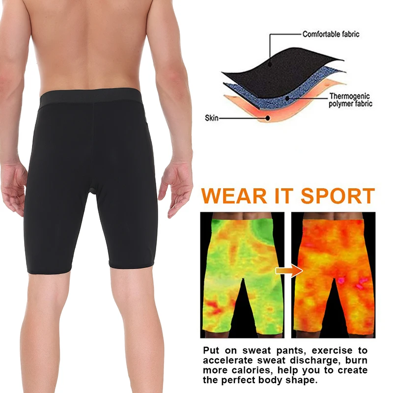 Pantalones cortos térmicos de compresión para hombre, mallas de cintura alta, bóxer de polímero, moldeador antideslizante para gimnasio y Fitness