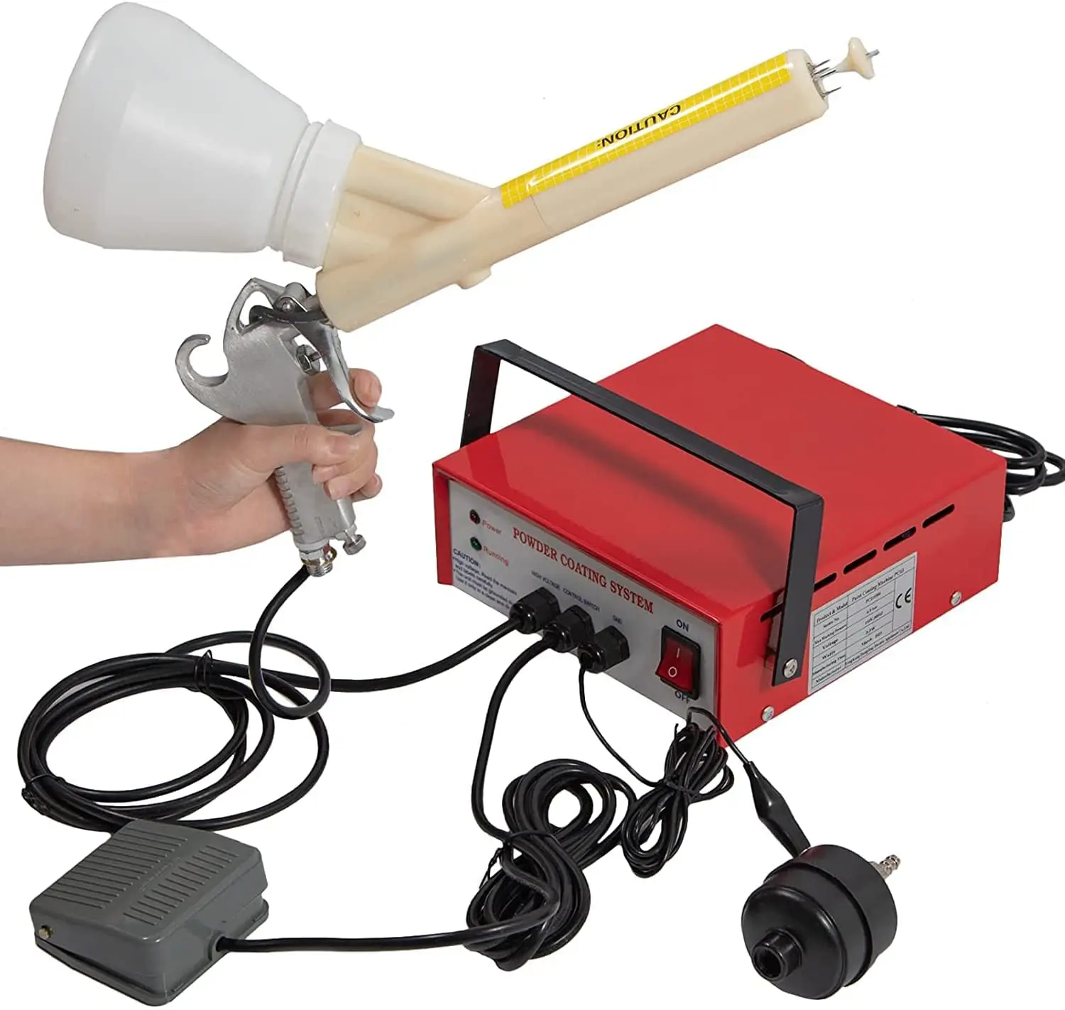 Spray Paint Gun Electrostatic Powder Coating System Machine Electric Painting Kits w/Foot Switch Portable for Painting Projects