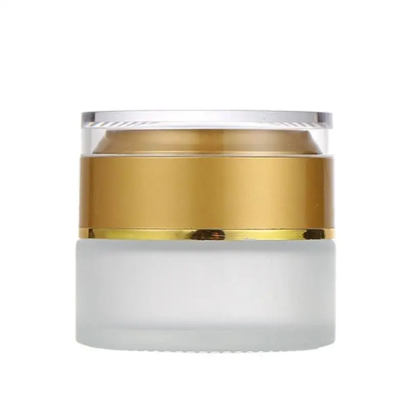 

30G Refillable Glass Cosmetic Cream Jar With Silver Gold Cap Lid Lid Frosted Glass Lotion Concealer Eye Cream Jar LX2876