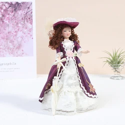 1Pc Dollhouse Miniature Porcelain Victorian Beauty Lady Dolls Dollhouse