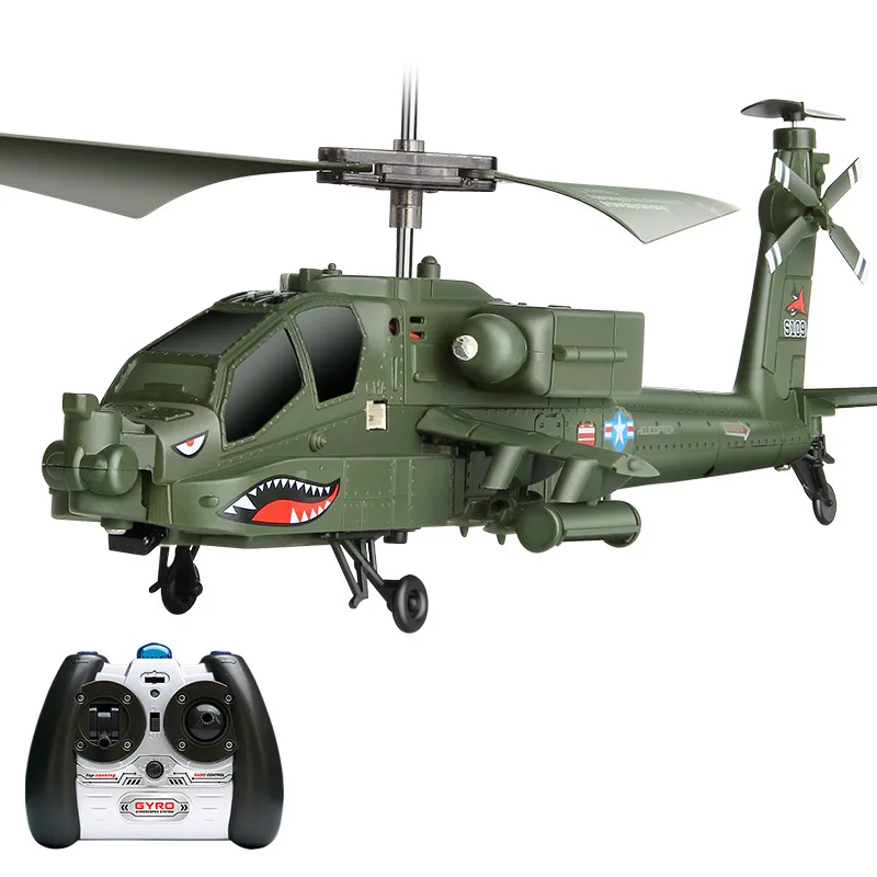 SYMA S109G 3.5CH Beast Alloy Gunship RC Helicopter Children's Fall Resistance Stable Military Model RTF Drone Toy Gift images - 6