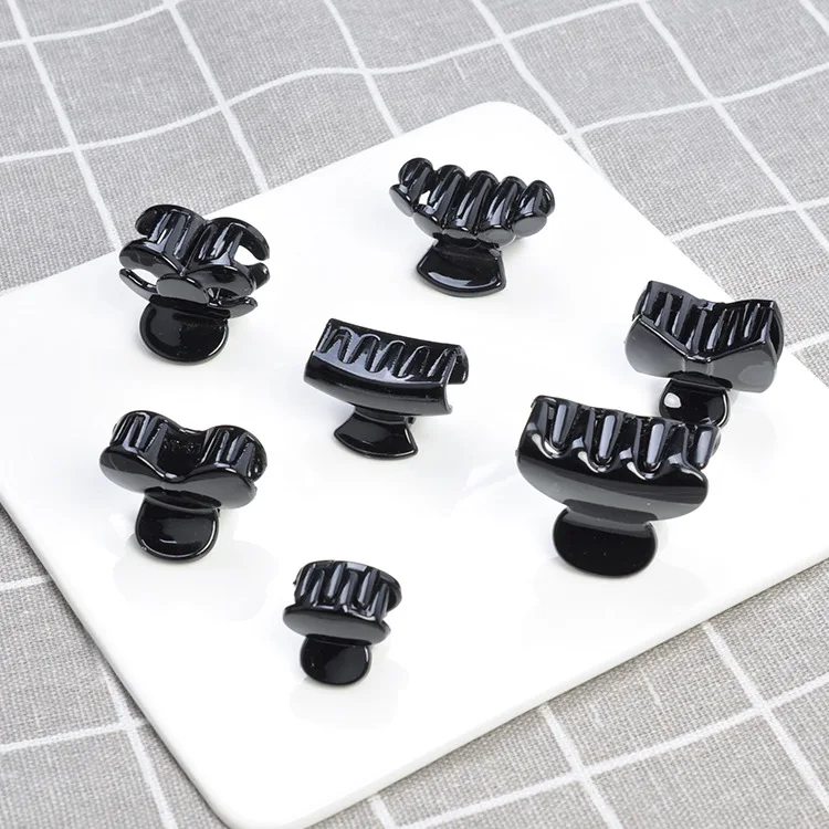 Japan Korea High Quality Simple Black Plastic Hair Clips Claws Mini Clamps Fashion Girls Crab Hair Claw Gifts Hair Accessories