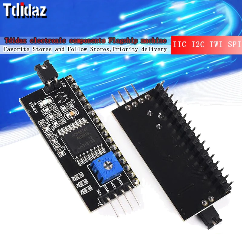 IIC I2C TWI SPI Serial Interface Board Port 1602 2004 LCD LCD1602 Adapter Plate LCD Adapter Converter Module PCF8574