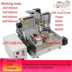 Enrutador CNC 6040, 4 ejes, 2.2KW, máquina de tallado de Metal en 3D para carpintería, fresadora con puerto USB 3040, máquina de grabado 6090 con tanque de agua