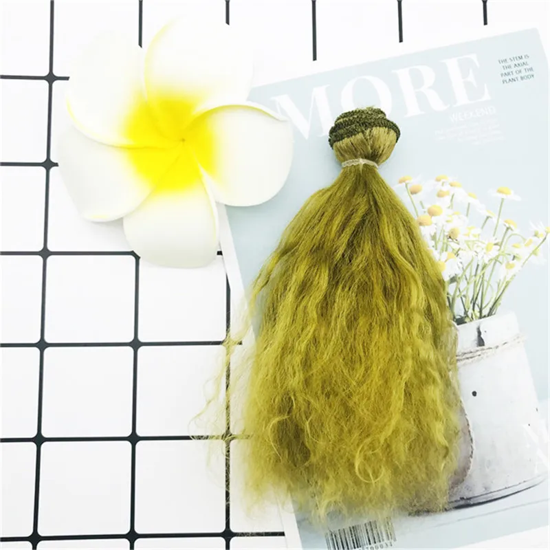 Muti-color Mohair DIY Dolls Hair Row 15*100cm Good Quality Hair Wig For 1/6  1/8 BJD SD Dolls