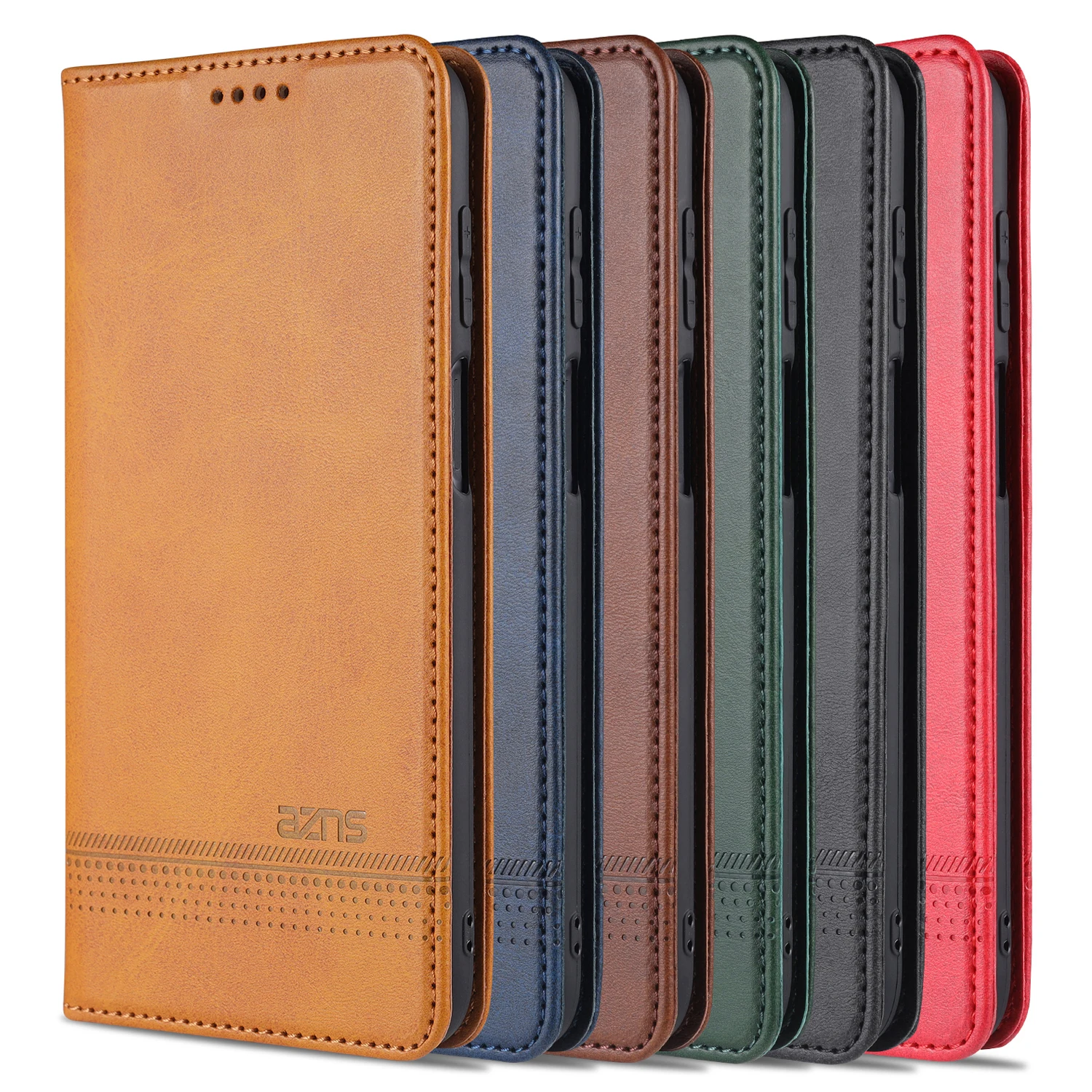 AZNS Leather Flip Case For Samsung M02 M11 M31 M51 M62 F62 NOTE 10 Lite Wallet Cards Stand Phone Cover