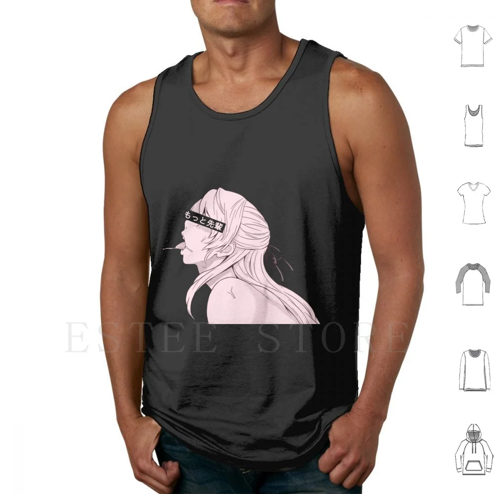 Give Me More Senpai #1 Tank Tops Vest Sleeveless Hentai Ecchi Senpai Anime Manga Japon Waifu Ero Give Me More Senpai
