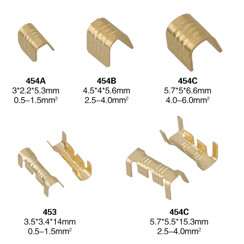 Red Copper Cold-pressed Terminal Connector Crimping Buckle U/C Shape Wire Clamp Terminals 453 453C 454A 454B 454C