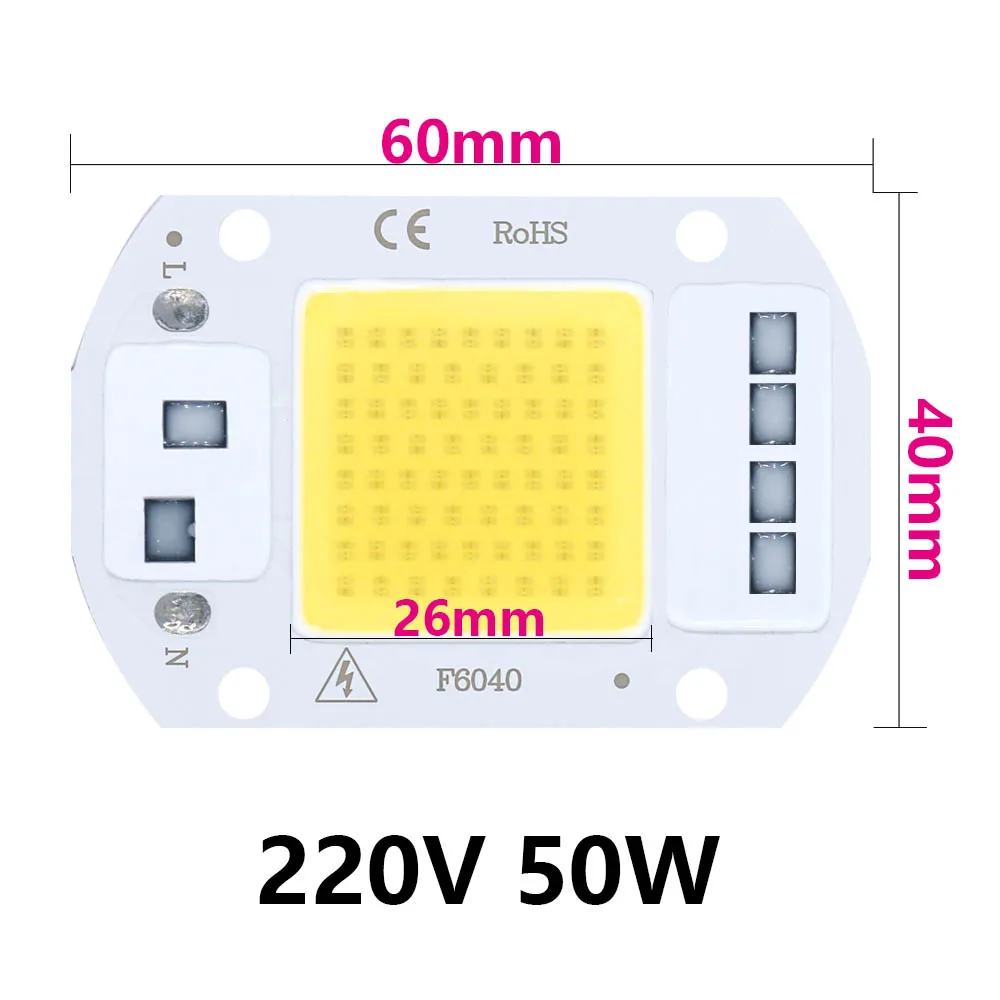 Imagem -04 - Chip Led de Espectro Completo para Crescimento Vegetal Lâmpada Chip Luz de Inundação sem Necessidade de Driver 220v 50w 30w 20w 10 Pcs