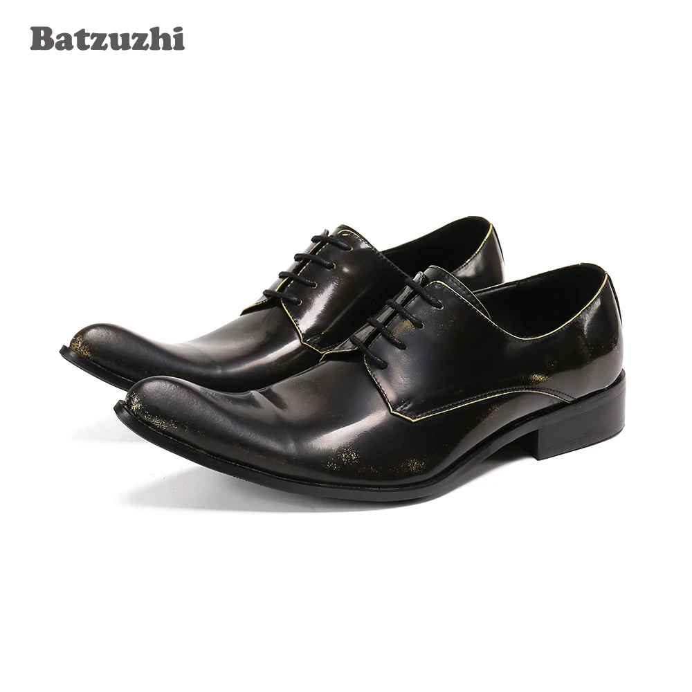 

Batzuzhi Formal Leather Dress Shoes Men Zapatos Hombre Pointed Toe Lace-up Business Shoes Gentlemen zapatos de hombre, Big Size