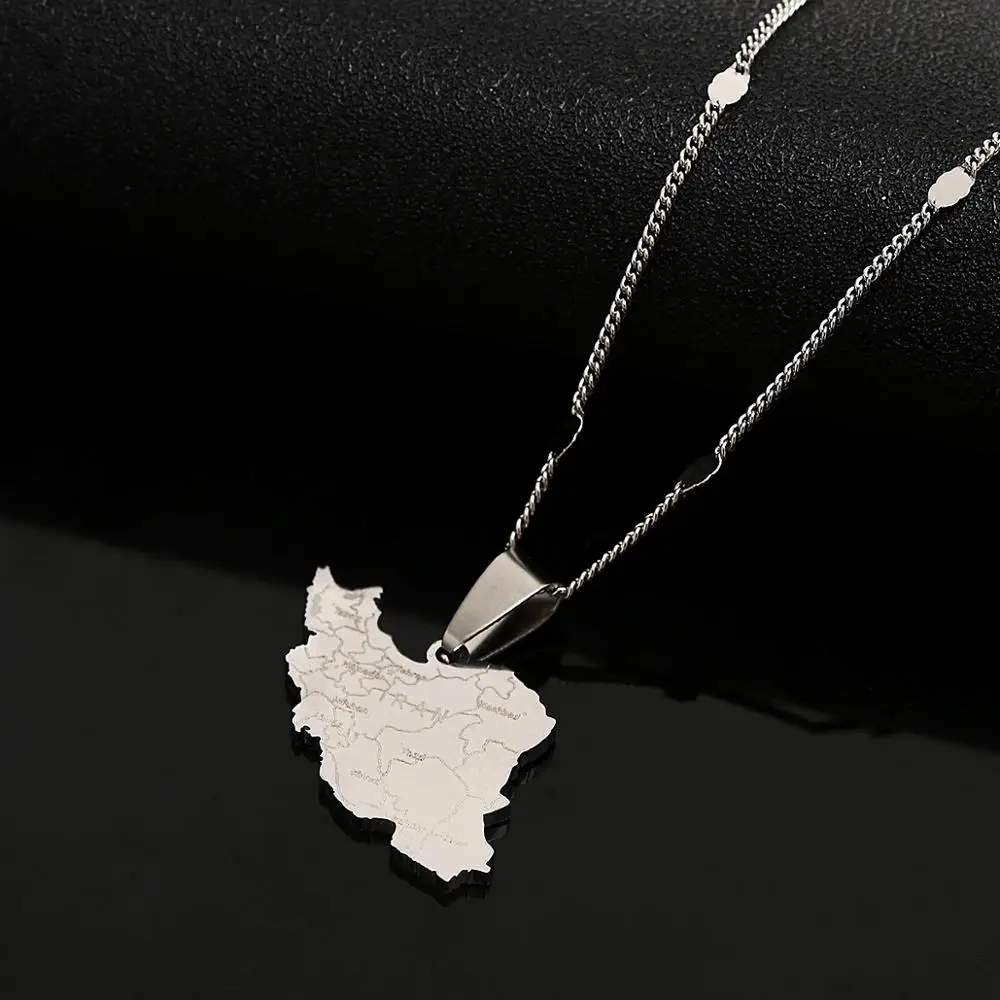 Stainless Steel South Sudan Map Flag Pendant Necklace South Sudanese Map Chain Jewelry