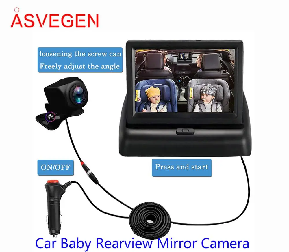 Universal Car Baby Rearview Mirror Back Safety Seat  In Car Infrared Observation Mirror Camera