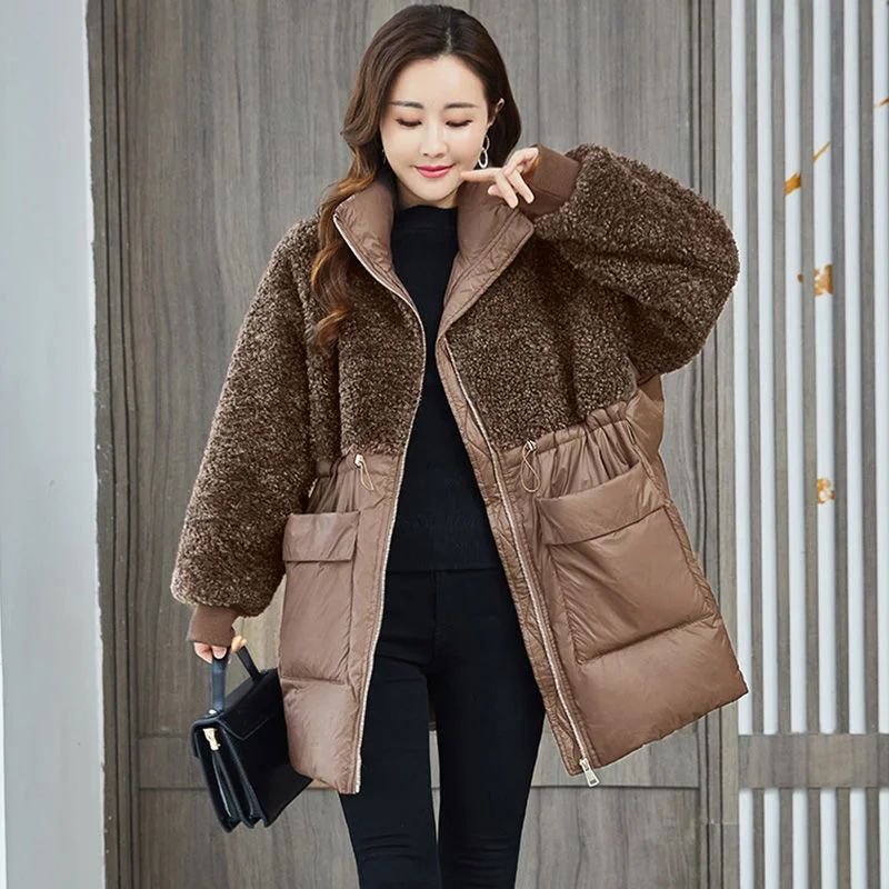 Women Mid-length Cotton-padded Jacket Winter New Middle-aged Mother Korean Casual Parka Female Loose Warm Jacket A838