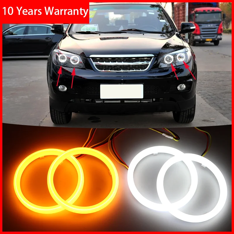 

for BYD S6 2011 2012 2013 2014 Cotton Switchback LED Dual Color Angel Eye White Amber turn signal light