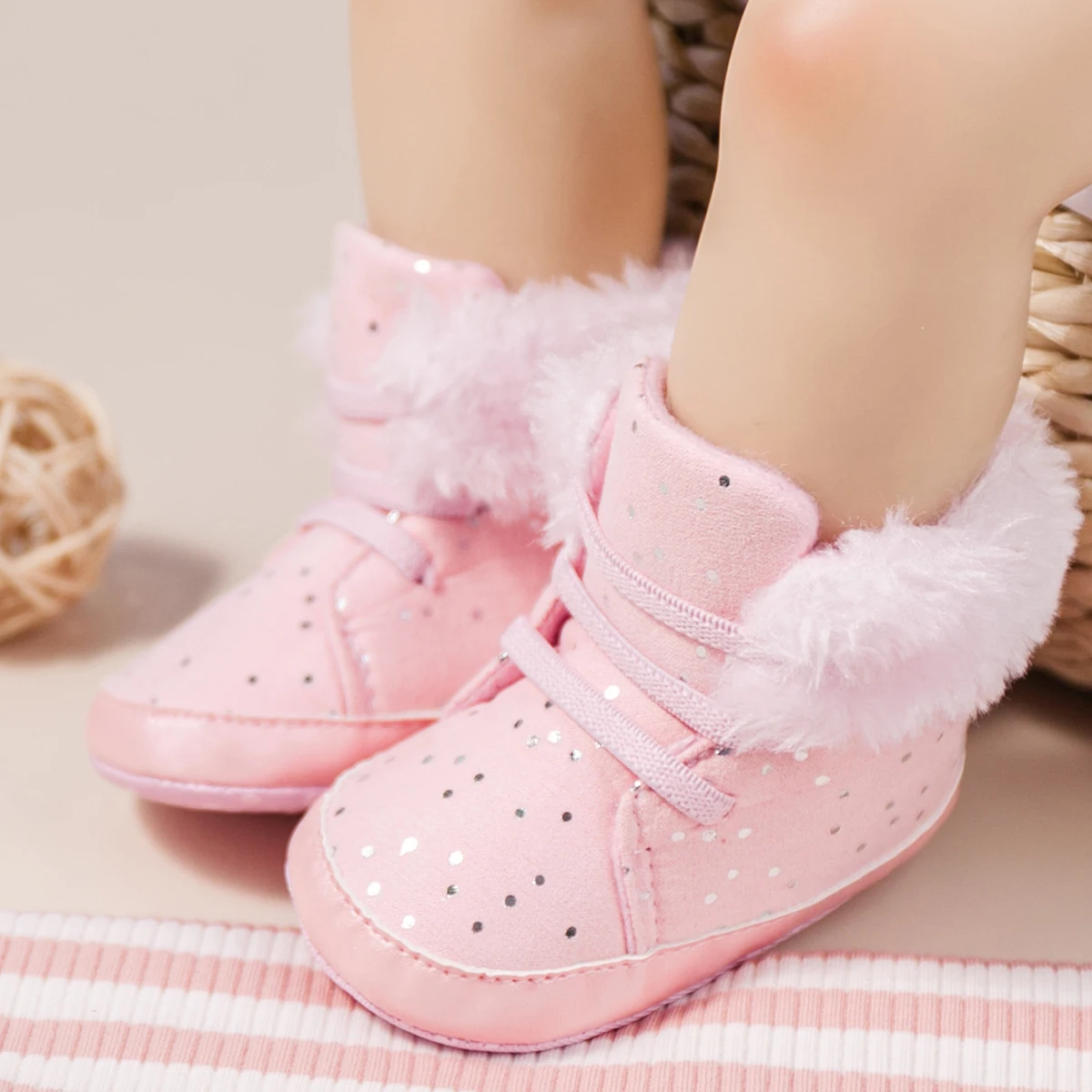 KIDSUN Mùa Đông 2021 Mới Cho Bé Boot Bé Trai Bé Gái Giày Cotton Mềm Mại-Đế Chống Trơn Trượt Ấm Cho Bé Đầu Tiên Xe Tập Đi trẻ Sơ Sinh Cũi Giày