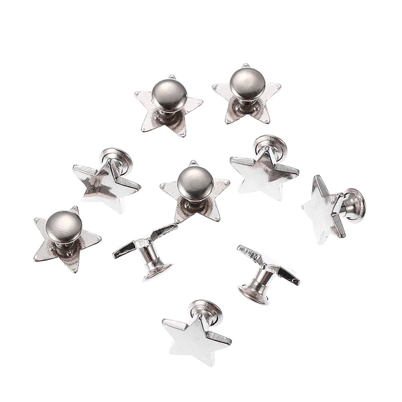 10Pcs/Set Metal Five-Pointed Star Rivets 3 Colors 9/12/19mm DIY Clothing Bag Shoes Rivets Decor Sewing Glass Drill Nail Supplies