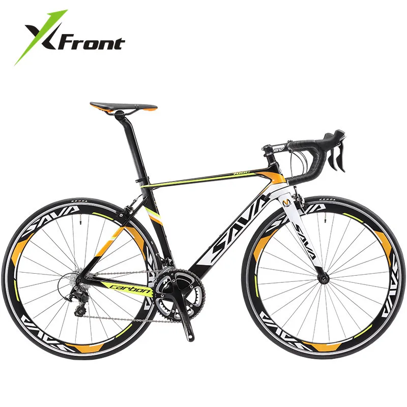 Original X-Front brand full carbon fibre road bike 18 20 22 speed 700cc*23C racing bicicleta light black yellow bicycle