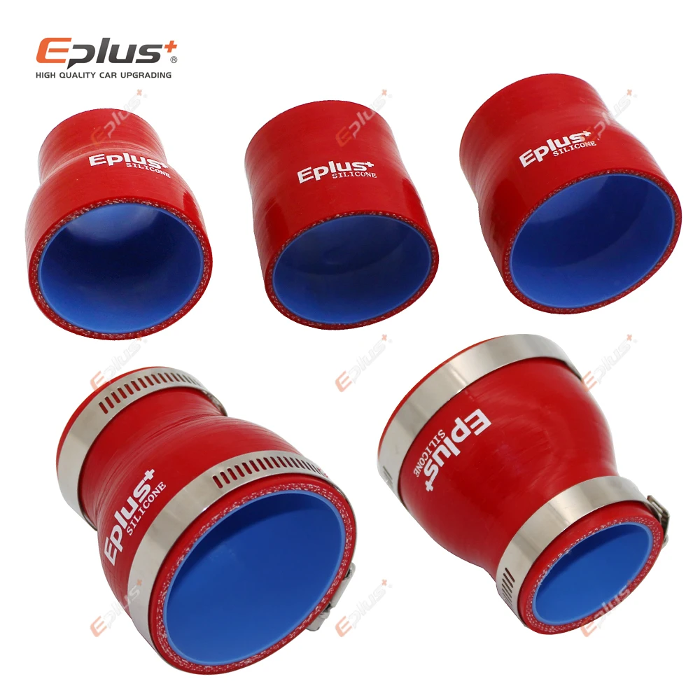 EPLUS Universal Silicone Tubing Hose Straight Big To Small Connector Car Intercooler Turbo Intake Pipe Coupler Red Multi Size