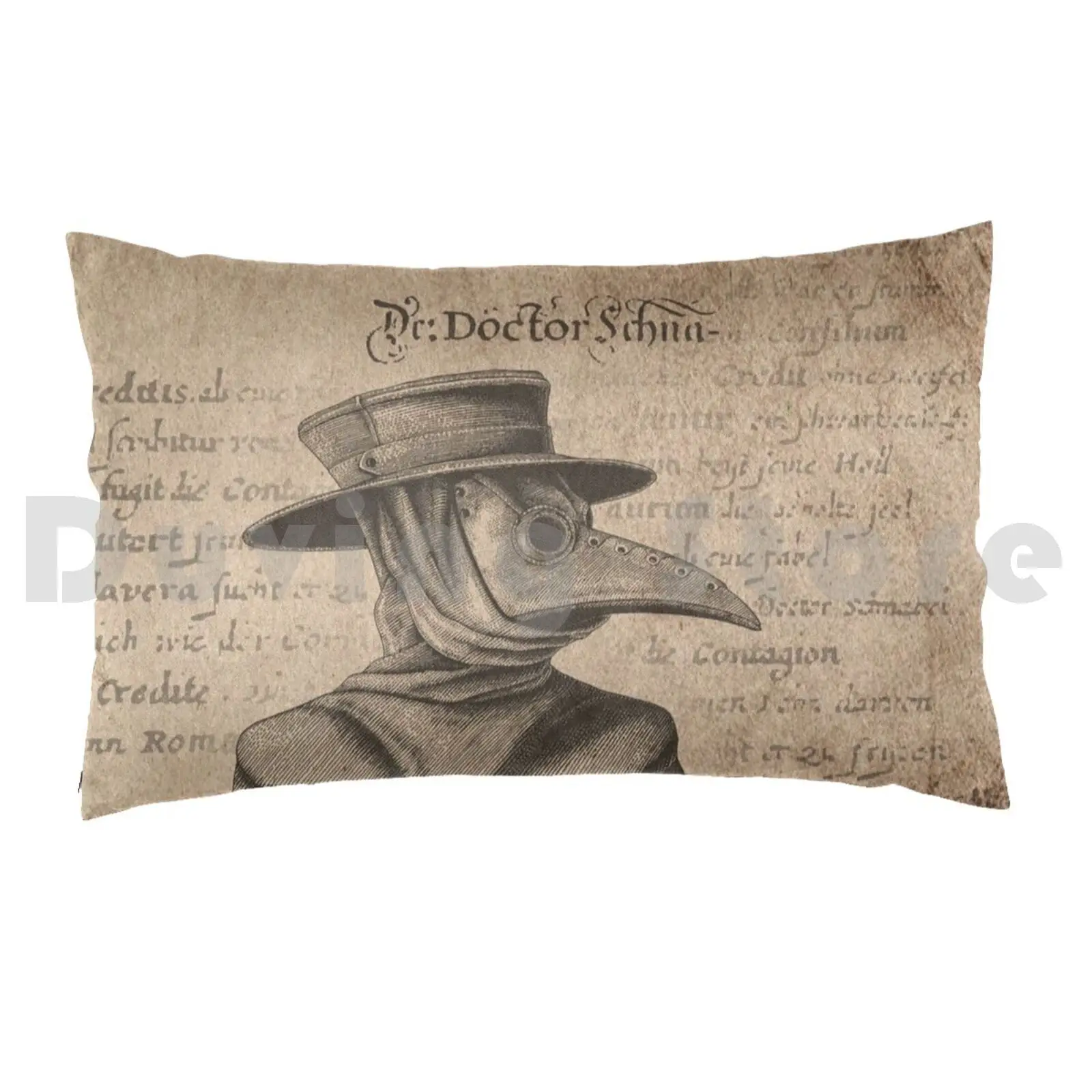 Plague FacePillow case Plague Vintage Gothic Medieval Medicine Healthcare Old Paper