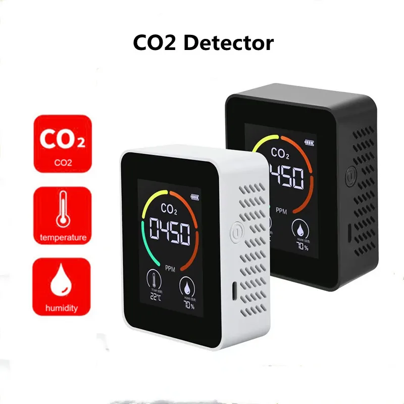 CO2 Sensor Carbon Dioxide Detector Greenhouse Warehouse CO2 Meter Air Quality Analyzer Household Air Pollution Gas Monitor