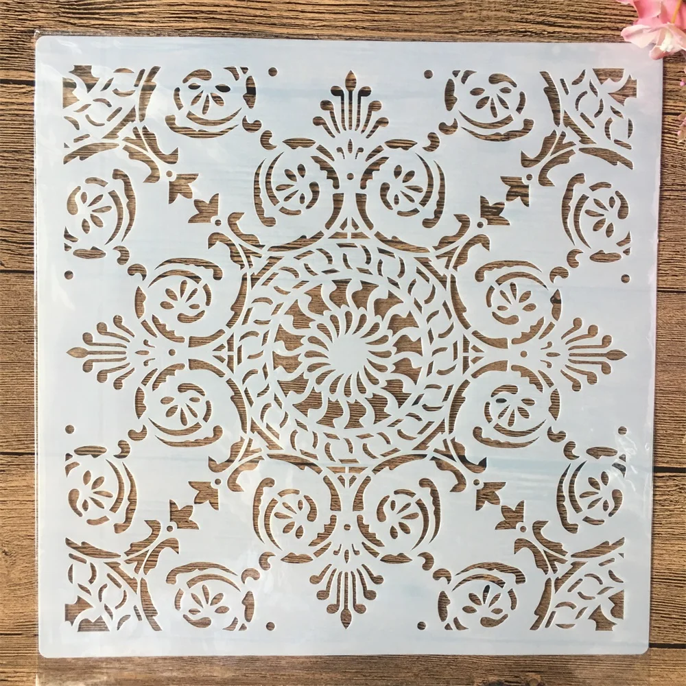 30x30cm Big Mandala Frame Window DIY Layering Stencils Painting Scrapbook Coloring Embossing Album Decorative Template