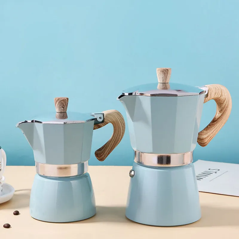 براد لصنع الموكا الإيطالي صانع القهوة اسبريسو إبريق الحليب المنزلية الألومنيوم Percolators موقد وعاء علوي 150/300 مللي أدوات مطبخ Stovetop
