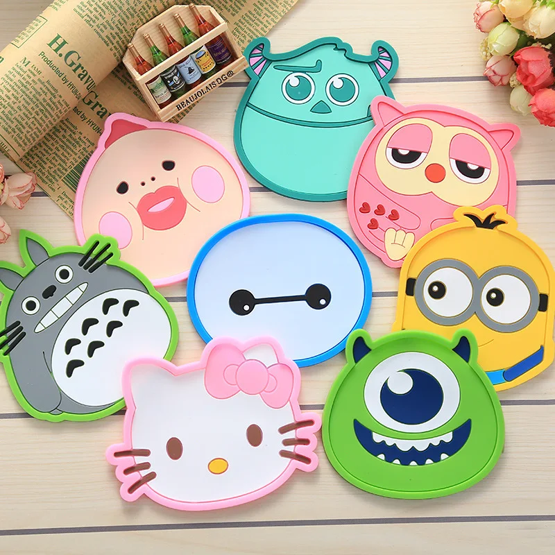 Colorful Cute Cartoon Heat-resistant Tableware Pot Pad Coasters Bowl Pad Waterproof Insulation Pad drink coasters