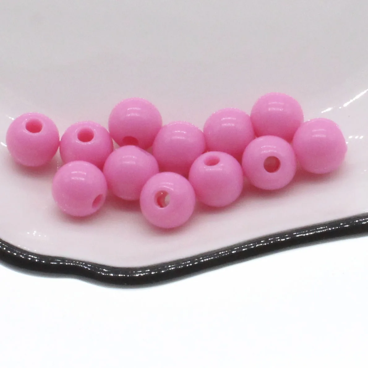 200Pcs 6mm Acrylic Round Ball Spacer Beads For Jewelry Making DIY Jewelry Accessories