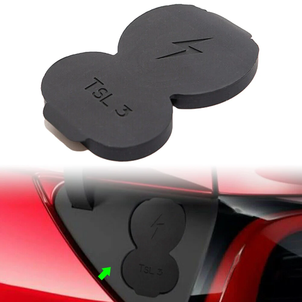 1pc Black Silicone Charging Port Cover for Tesla Model 3 European Version