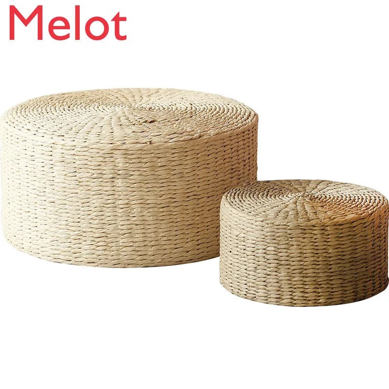 Woven Cushion Home Living Room Thickened Yoga Futon Woven Rush Straw Mat Bedroom Straw Tatami Decor