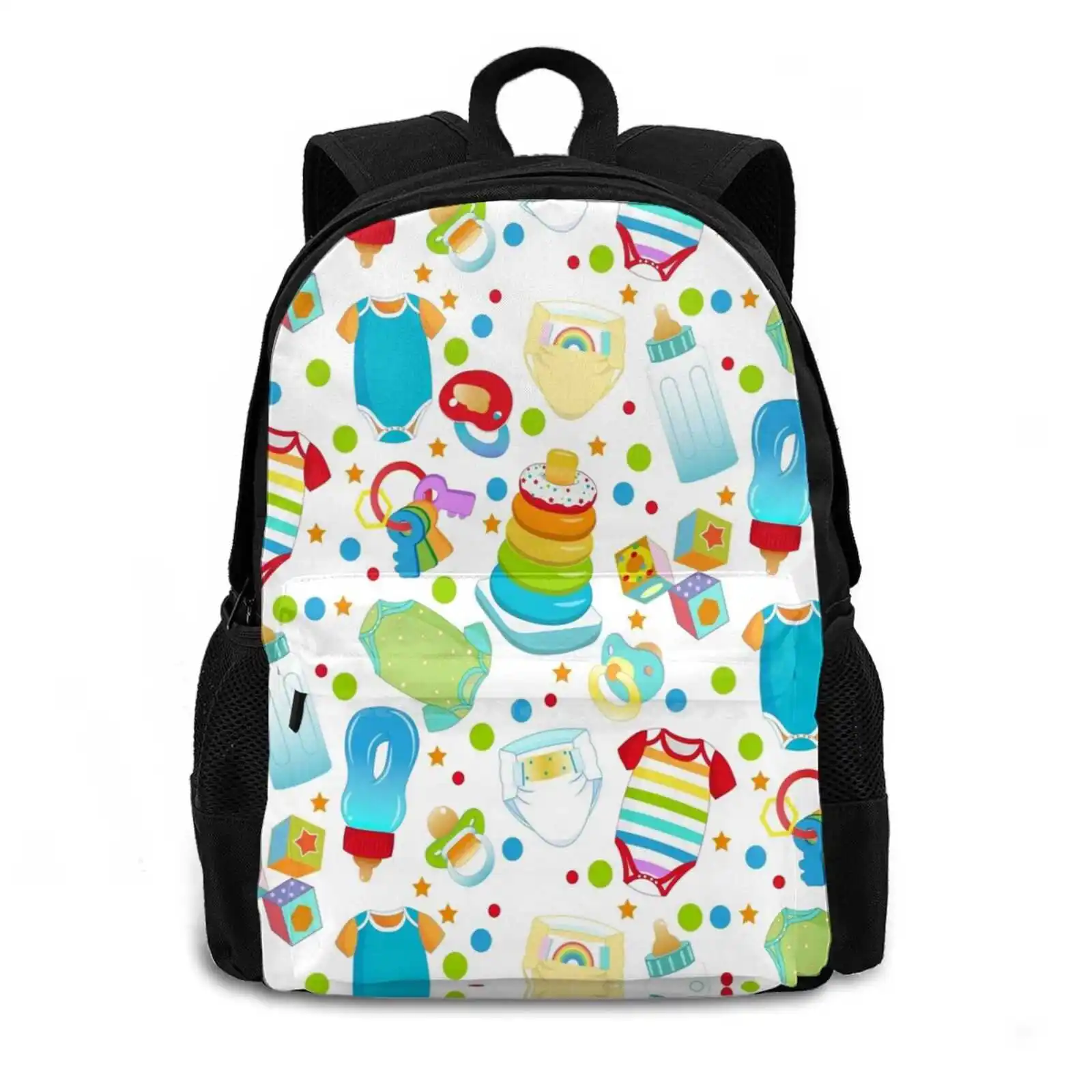 Playtime Bag Travel Laptop Bagpack School Bags Abdl Ddlg Diaper Baby Daddy Baba Paci Kink Pride Folsom Rainbow Red Blocks Queer