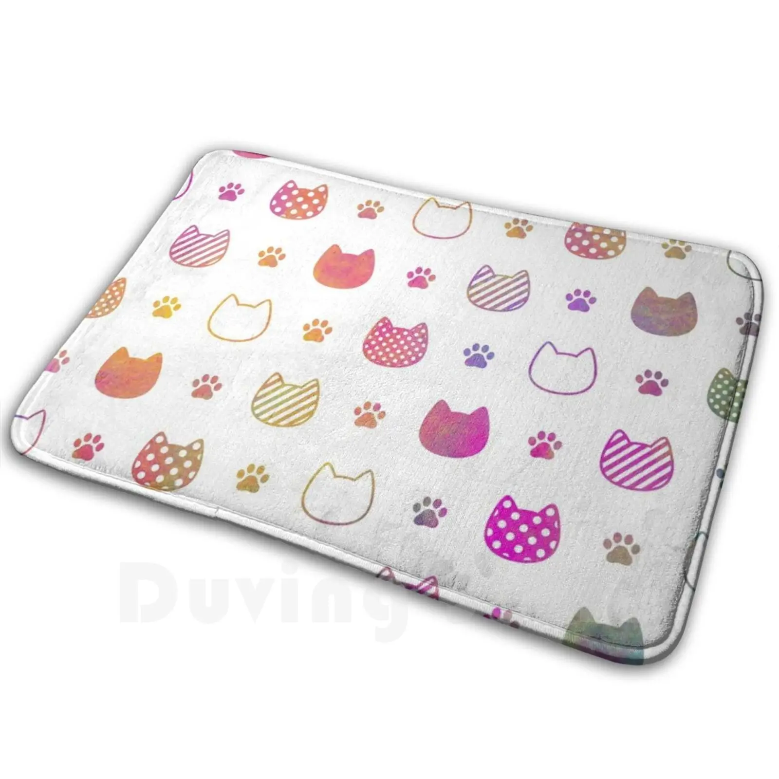 Kawaii Cat Quarantine Mat Rug Carpet Anti-Slip Floor Mats Bedroom Cat Kitty Kitty Kitty Reusable Cat Reusable Cat For Mouth Cat