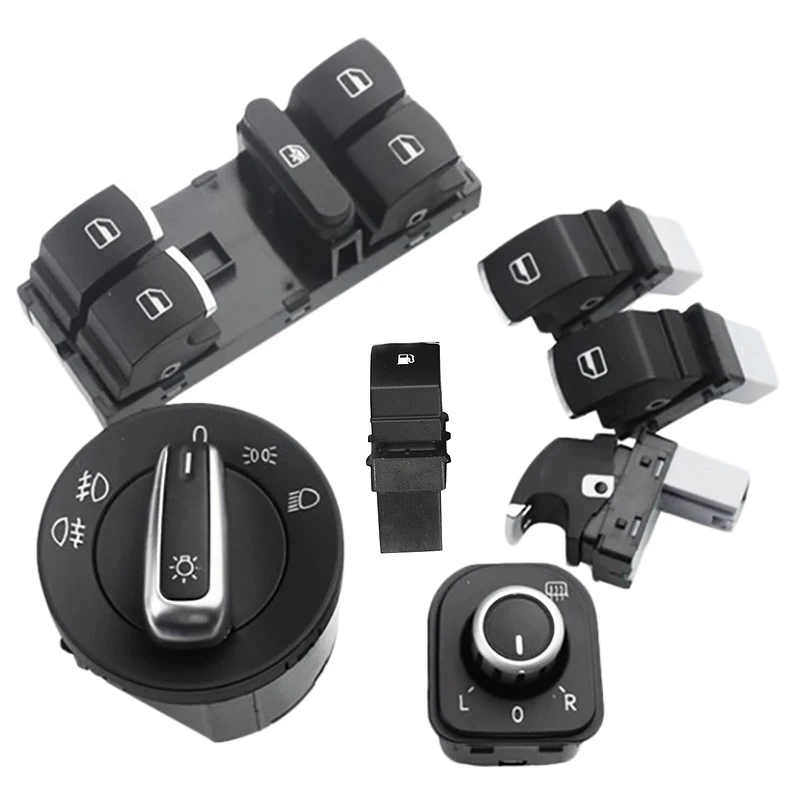 

7Pc Window Headlight Fuel Gas Switch Set For Golf Mk 5 6 Jetta for Pat Tiguan