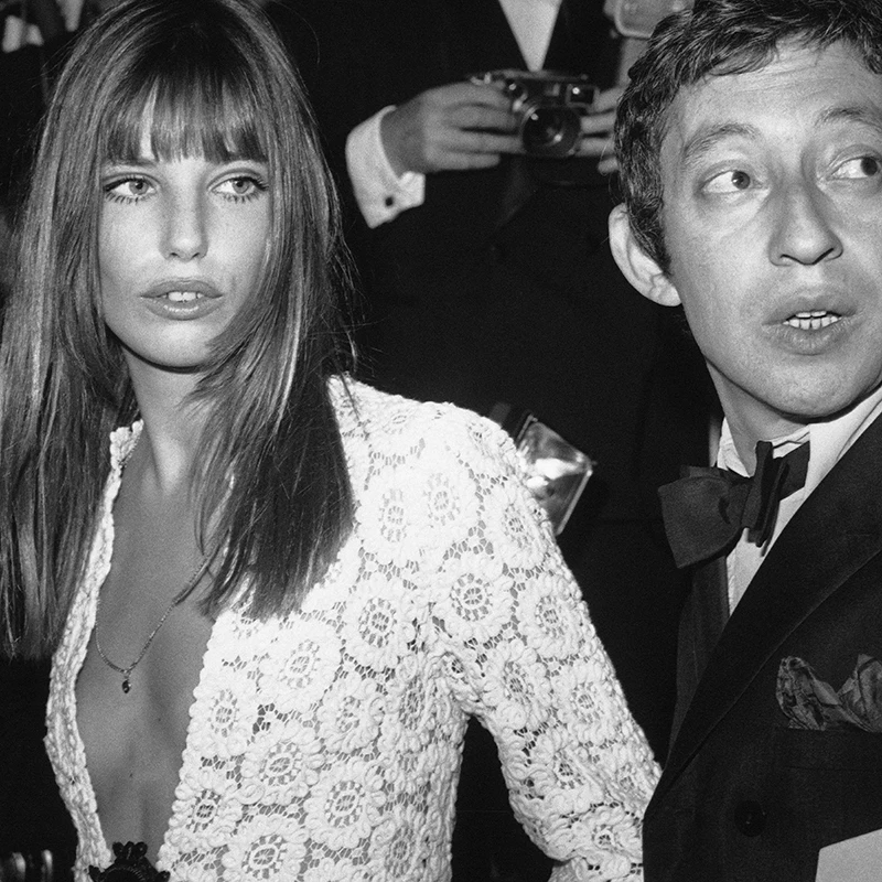 جين بيركين أسود أبيض التصوير ملصق سيرج جينسبورغ حائط لوح رسم صور غرفة المعيشة ديكور الموسيقى عاشق هدية #2