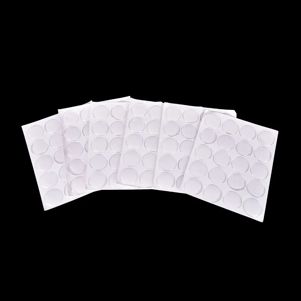 100pcs/sheet 25mm Round Dome 3D Crystal Resin Self Adhesive Patch Dots Label Clear Epoxy Stickers For Bottle Caps Crafting DIY