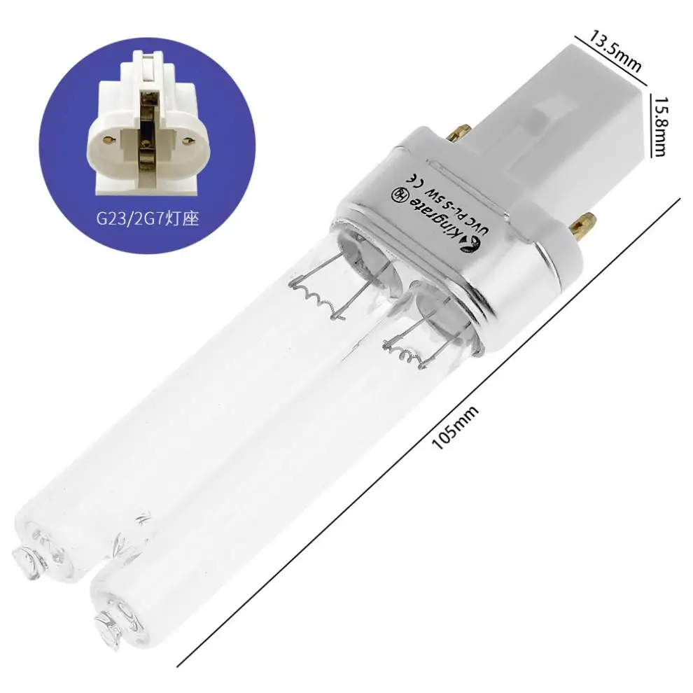 Бактерицидная УФ-лампа 254nm очистки дезинфекции стерилизатор 5W 7W 9W UVC H Форма труба для воды/воздуха